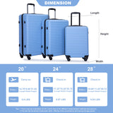 3 Piece Luggage Sets, Lightweight Suitcase With Two Hooks, Spinner Wheels, Tsa Lock