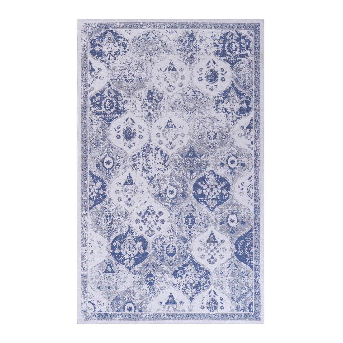 Area Rugs 8x10 for Bedroom, Washable Rug, Low-Pile, Non-Slip, Non-Shedding, Foldable, Kid&Pet Friendly - Area Rugs for living room, bedroom, kitchen, dining room, Blue Area Rug - (Blue, 8' x 10')