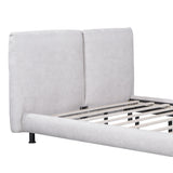 Upholstered Platform Bed With 2 Large Headrests And Thick