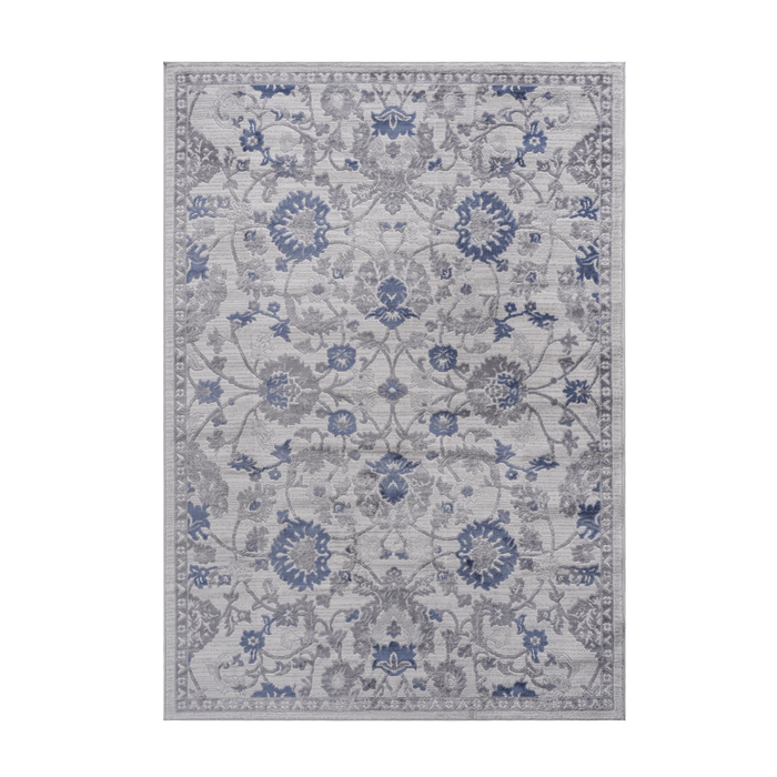 5X7 Blue/Silver/Oriental Non-Shedding Living Room Bedroom Dining Home Office Stylish and Stain Resistant Area Rug