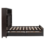 Bed With All In One Cabinet, Shelf And Sockets, Trundle