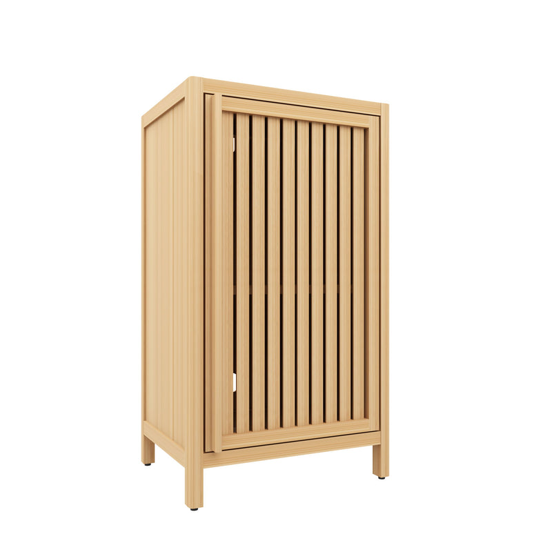 Bamboo Freestanding Storage Cabinet With Door And Shelf For Bathroom, Living Room, Kitchen - Natural / Natural Wood