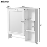Wall Mounted Bathroom Storage Cabinet, Medicine Cabinets With Large Mirror Door, Adjustable Shelves And Three Open Storage Levels(Not Include Bathroom Vanity)