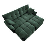 Elegant Sofa Set With Ottoman And Pillows, Textured Chenille, High Resilience Cushions