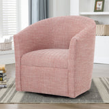 Lainey Henna - Swivel Barrel Chair Polyester Fabric - Red
