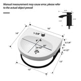 Wall Mounted Bathroom Sink With Towel Bar And Faucet - White / Black