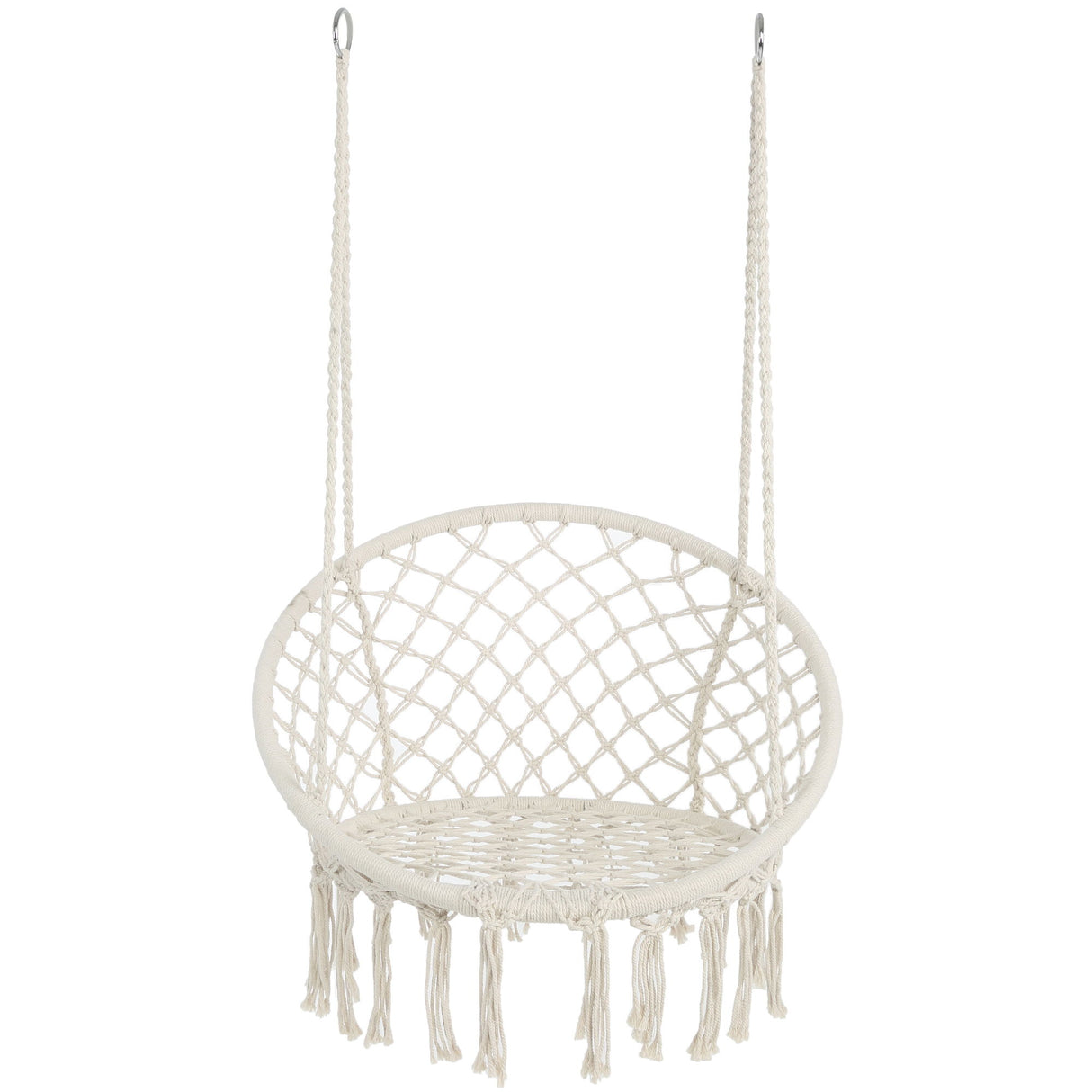 Macrame Hanging Hammock Chair, Cotton Rope Swing For Indoor And Outdoor Use