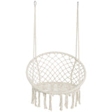 Macrame Hanging Hammock Chair, Cotton Rope Swing For Indoor And Outdoor Use