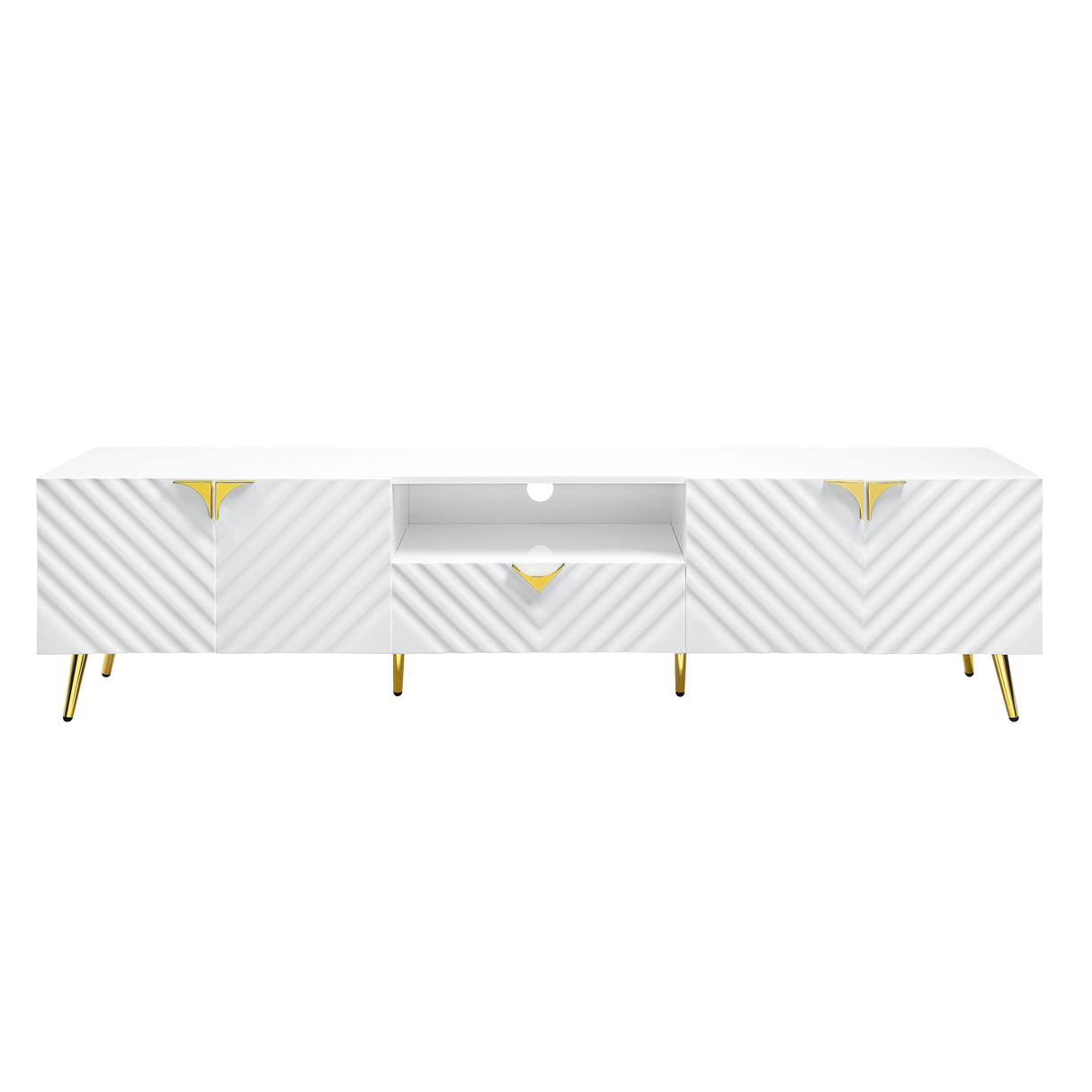 Gaines - High Gloss TV Stand - White