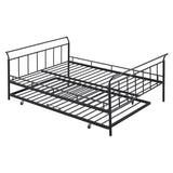 Metal Daybed With Curved Handle Design And Trundle