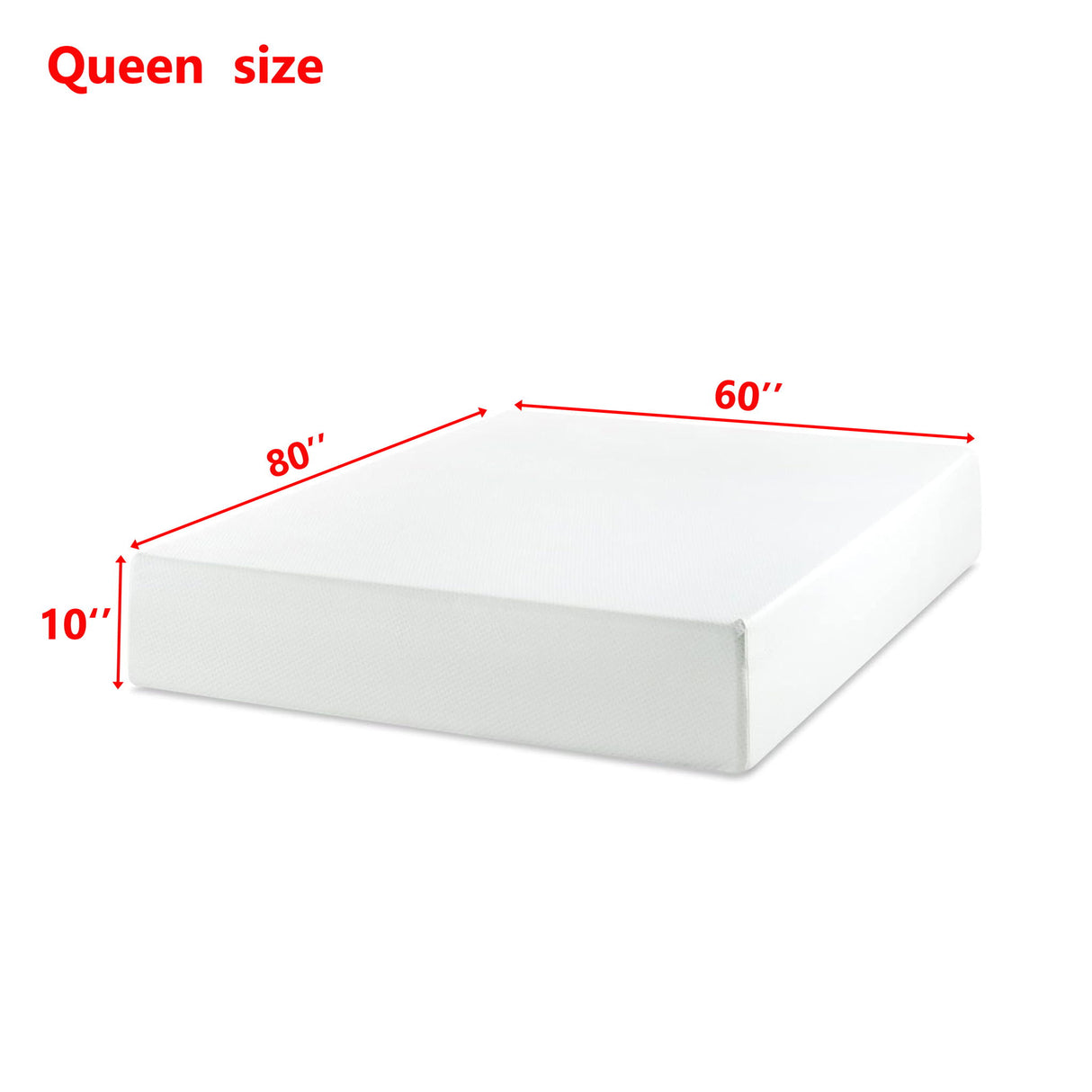 10" Green Tea Memory Foam Mattress In Box, Fiberglass Free