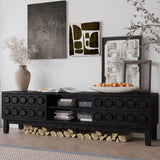 Media Console With 4 Drawers And Cable Management