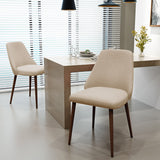 Modern Dining Chair With Iron Legs And Wood Finish