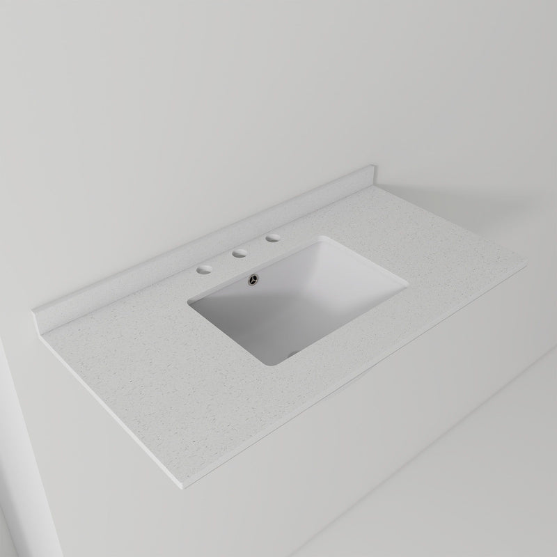 Basin Sink, 0.6" Ultra Thin Profile, Triple Faucet Holes