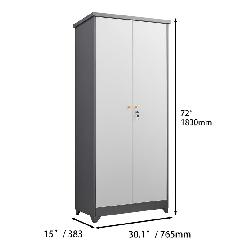 Outdoor Cabinet, Large Capacity Storage Vertical Tall Design With Shelves And Secure Lock