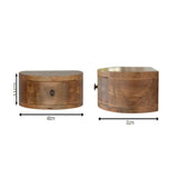 Wall Mounted Rounded Nightstand - Oak