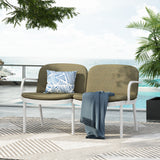 Luna - Outdoor Patio Loveseat - White / Green
