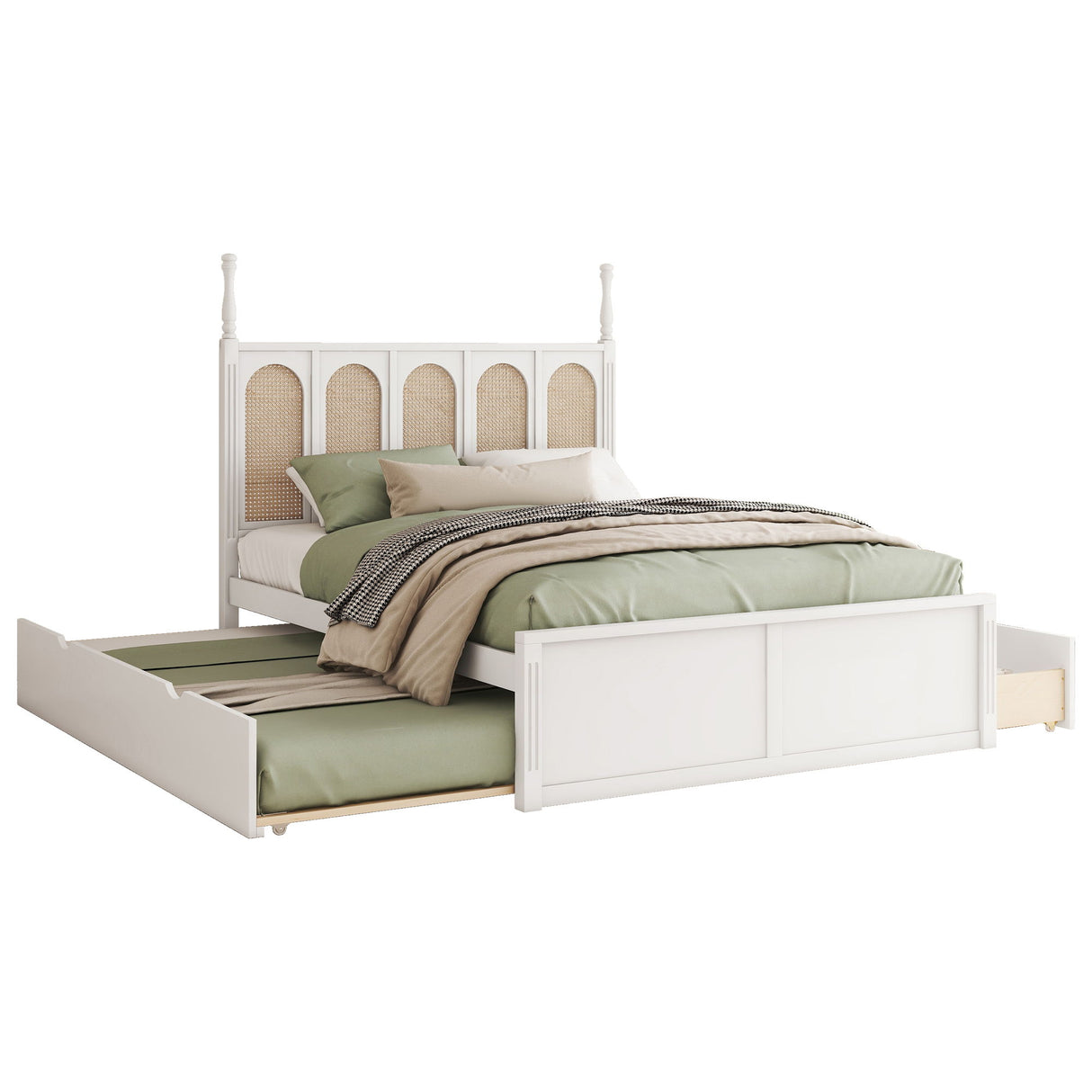 Platform Bed With With 2 Big Drawers With Trundle