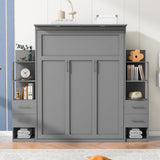Murphy Wall Bed With Shelves, Drawers And LED Lights