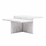 Brielle - 2 Tiered Coffee Table - White Marble