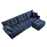 Elegant Sofa Set With Ottoman And Pillows, Textured Chenille, High Resilience Cushions