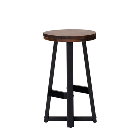 Rustic Distressed Round Dining Stool