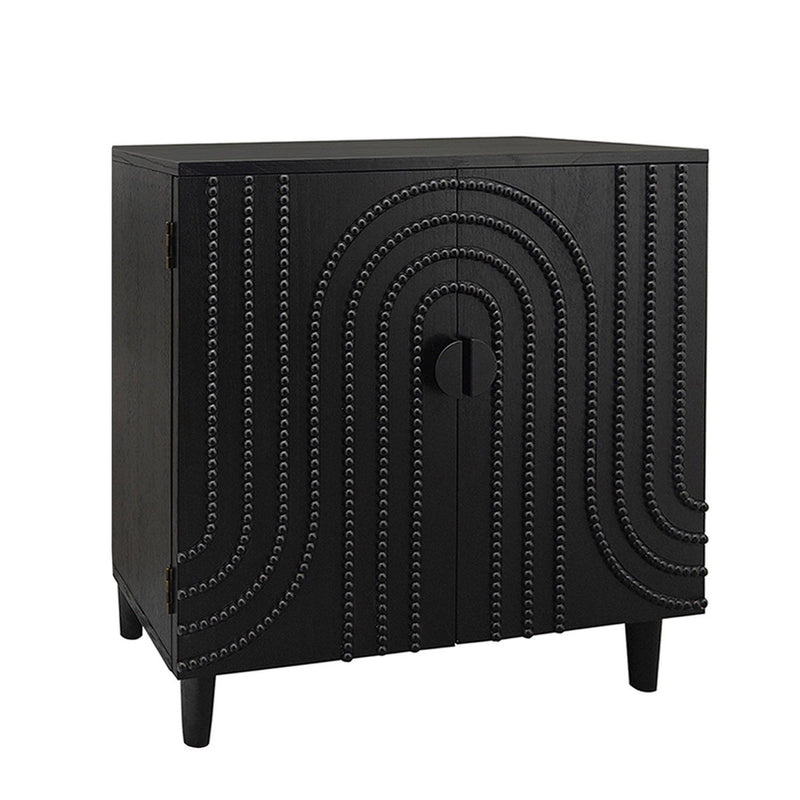 2 Door Storage Cabinet With Adjustable Shelf - Black