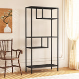Modern Cube Storage Shelf With 4 Compartments & Metal Legs, Freestanding Organizer For Living Room, Bedroom, Home Office - Brushed Nickel
