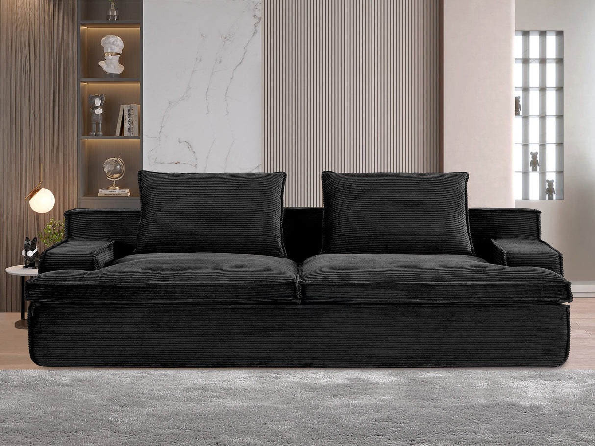 Nimbus - Oversized Full Foam 4 Seater Couch For Living Room Upholstered In Soft Corduroy, Wide Armrests