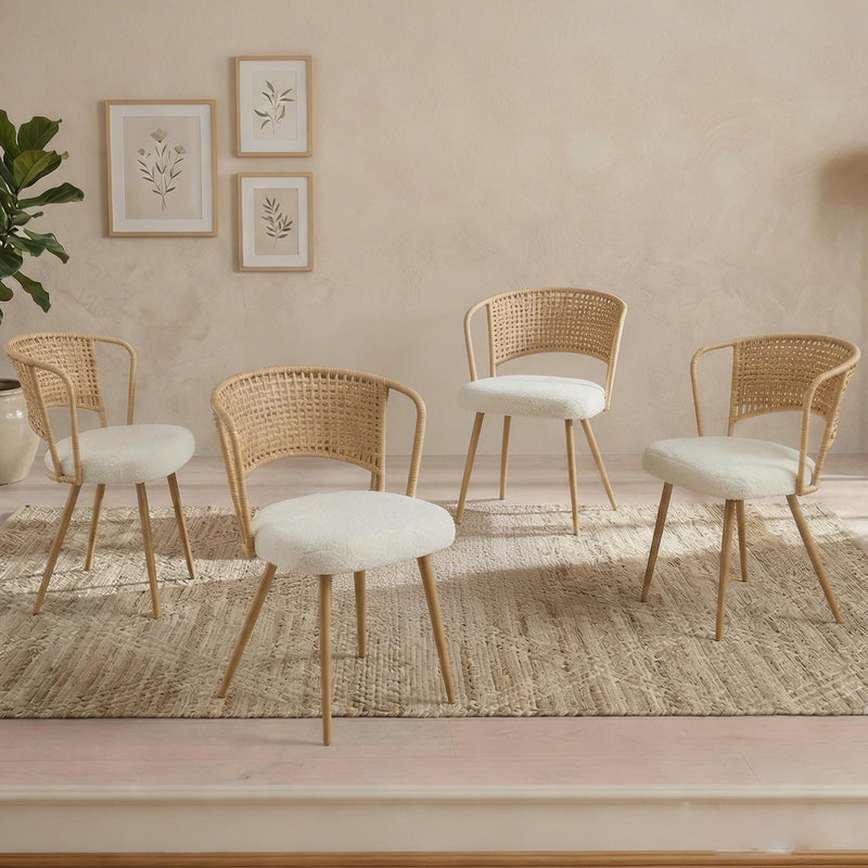 Farmhouse Style Wicker Dining Chair