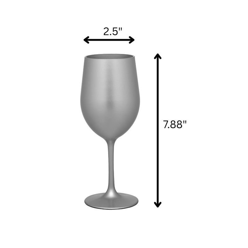 Leadingware Metallic Plastic Wine Glasses (Set of 4)