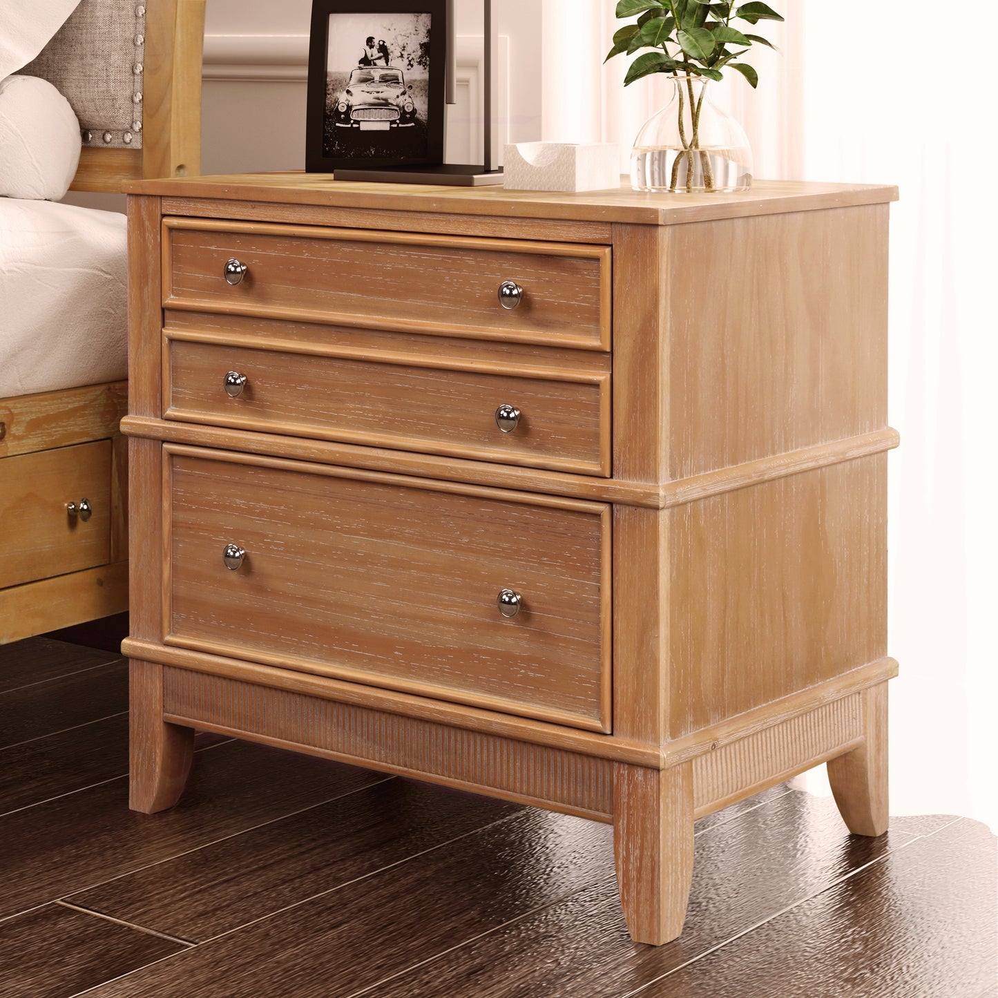 Hazel 3-Drawer Hazel 3-Drawer Side Table for Living Room, Hallway, Entryway(Old SKU:WF315640AAD)