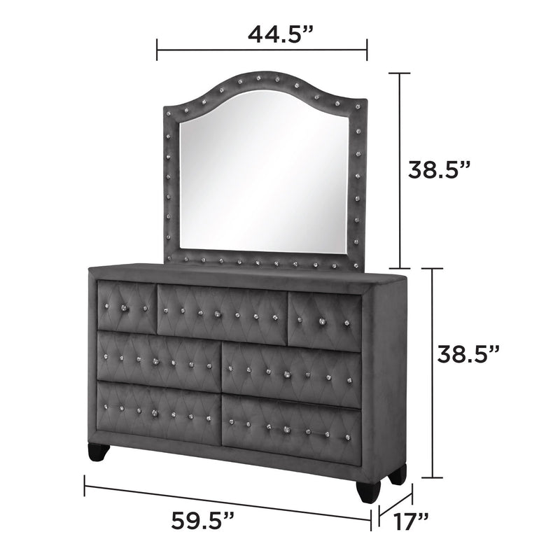 Sophia - 7 Drawer Dresser - Gray
