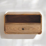 Curved Upper Slot Floating Nightstand