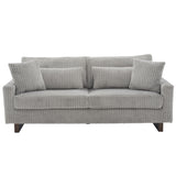 Modern Corduroy Loveseat Sofa With 4 Pillows