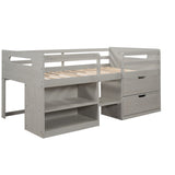 Loft Bed With Two Shelves And Two Drawers