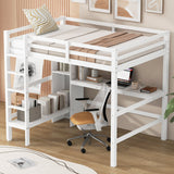 Loft Bed With Built In Desk And Multifunction Shelves