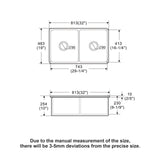 32" Undermount Double Bowl Kitchen Sink Rectangular Deep Dual Bas With Grids - White