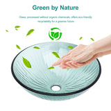Vessel Sink With Trim, Round Bowl, Pop Up Drain (No Faucet) - Green