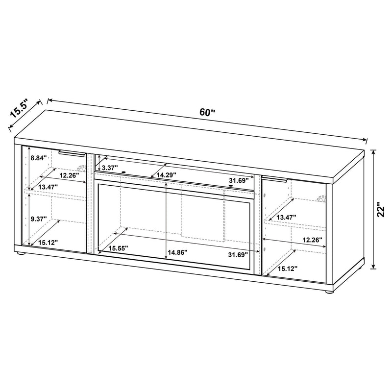 Lodi - 2 Door Fireplace TV Stand - Mango Color