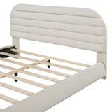 Upholstered Platform Bed Frame And Stylish Curve Shaped Design