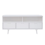 Mid-Century Modern Minimalist 3 Drawer Corner TV Stand For TVs Up To 58