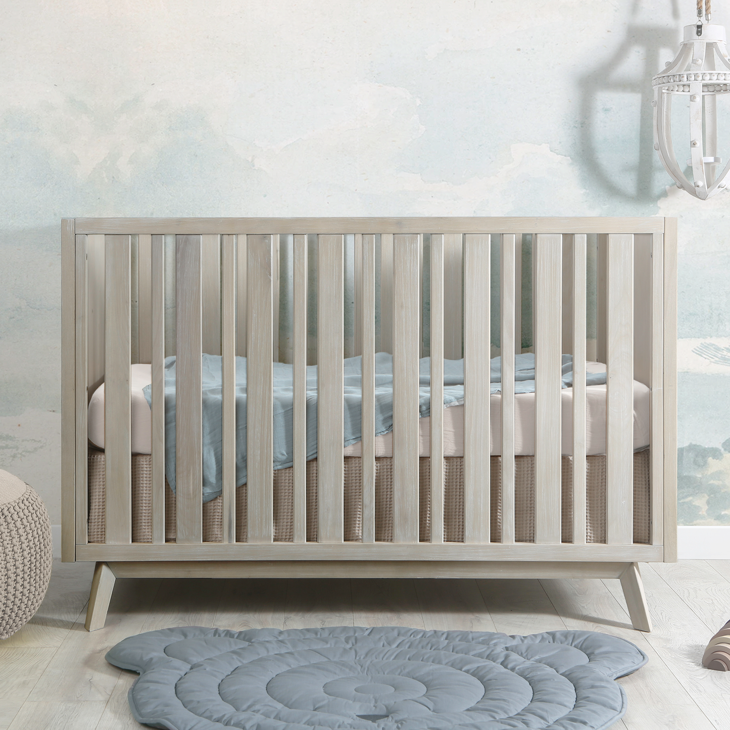 Prague Convertible Crib in Cotton Grey