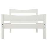 Twin Size Platform Bed With Headboard And Wooden Slat Support