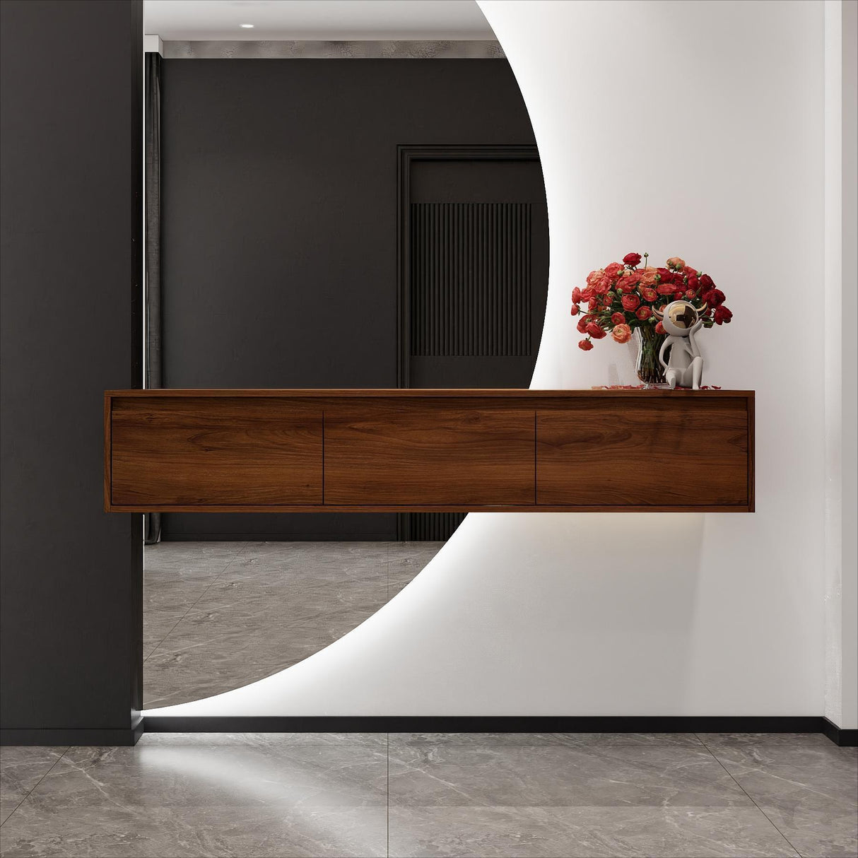 Modern Minimalist Bathroom Cabinet With Soft Close Drawers And Floating Mounting Design