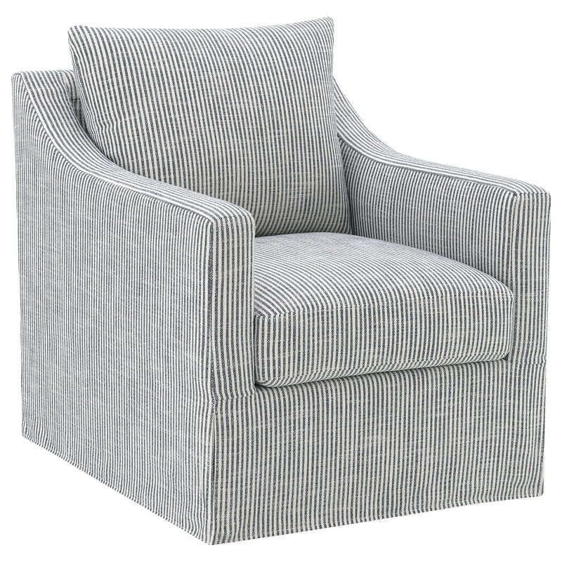 Merced - Upholstered Sloped Arm Accent Swivel Chair With 360 Degree Swivel Base - Gray