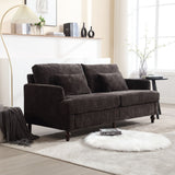 Mid Century Modern Chenille Fabric Loveseat Sofa, 2 Seat Upholstered Couch