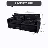 Modern Oversized Chenille Loveseat Sofa With Deep Seat And Diy Combination