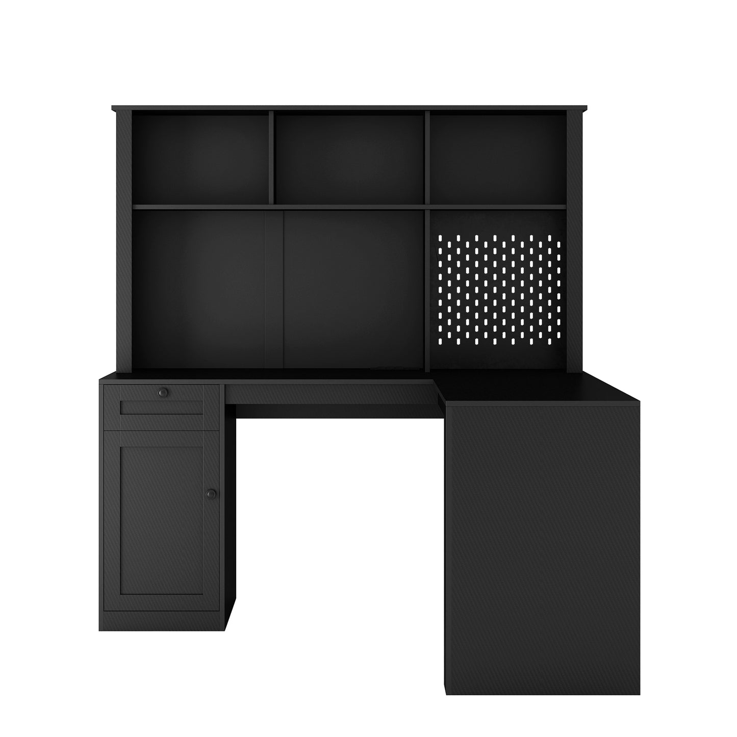 L Shaped Desk with Charger,Computer Desk with Drawers,Bookshelf & Hutch,Modern Corner Desk,Home Office Desk,L-Shaped Study Table Writing Desk,Corner Gaming Computer Desk with Storage