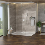 Modern Dual Shower Head System With 16" Ceiling Mount Finish, Stainless Steel And Brass